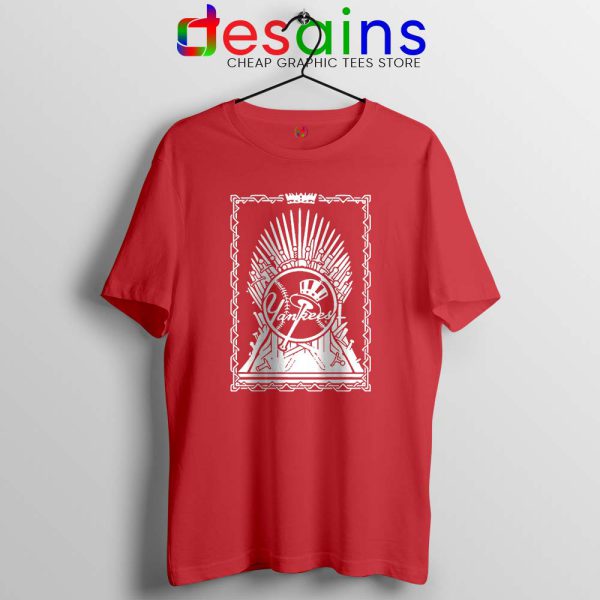 New York Yankees Thrones Red Tshirt MLB Game of Thrones Tees