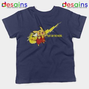 Pikachu Shazam Nike Just Do It Navy Kids Tshirt Just Say The Word Youth