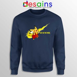 Pikachu Shazam Nike Just Do It Navy Sweatshirt Just Say The Word Sweaters