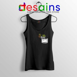 Pocket Master and Baby Yoda Black Tank Top Star Wars Mando Tops