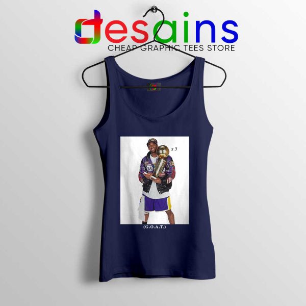 RIP Kobe Bryant Trophy Photo Navy Tank Top RIP Mamba Lakers Tops