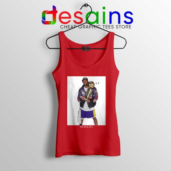 RIP Kobe Bryant Trophy Photo Red Tank Top RIP Mamba Lakers Tops