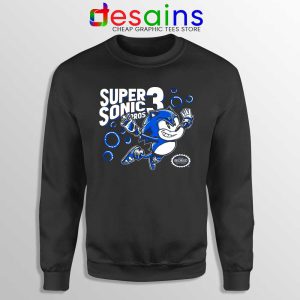 Sonic in Super Mario Bros 3 Black Sweatshirt Super Hedgehog Sweaters