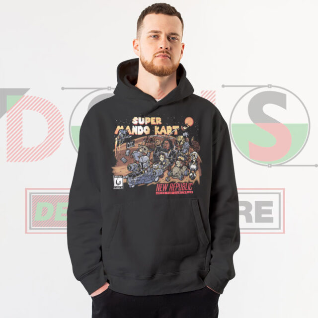 Super Mando Kart Hoodie: Race with Grogu & Star Wars Heroes!