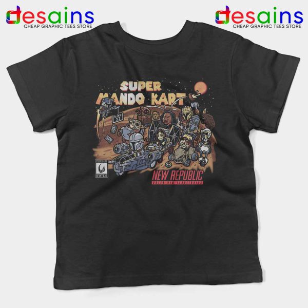 Super Mando New Republic Kids Tshirt The Mandalorian Kart Youth Tees