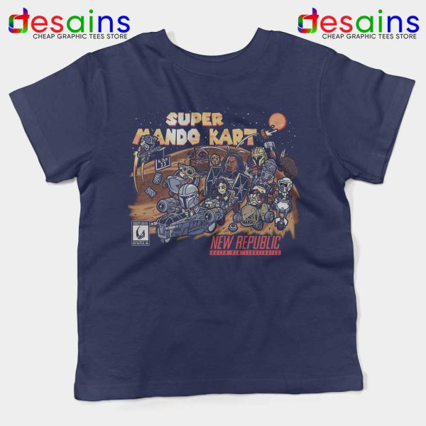 Super Mando New Republic Navy Kids Tshirt The Mandalorian Kart Youth