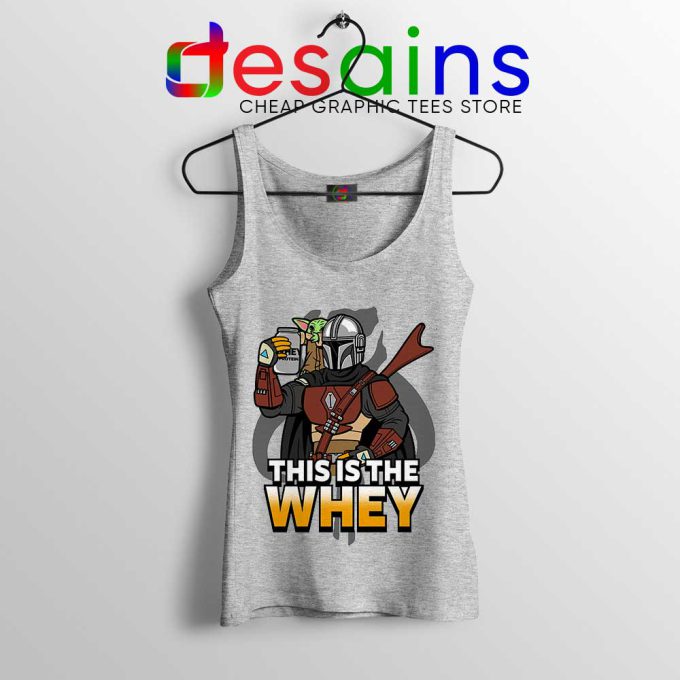 This is The Whey Protein Sport Grey Tank Top Fitness Mandalorian Tops