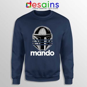 Three Stripes Mando Navy Sweatshirt The Mandalorian Star Wars Sweaters