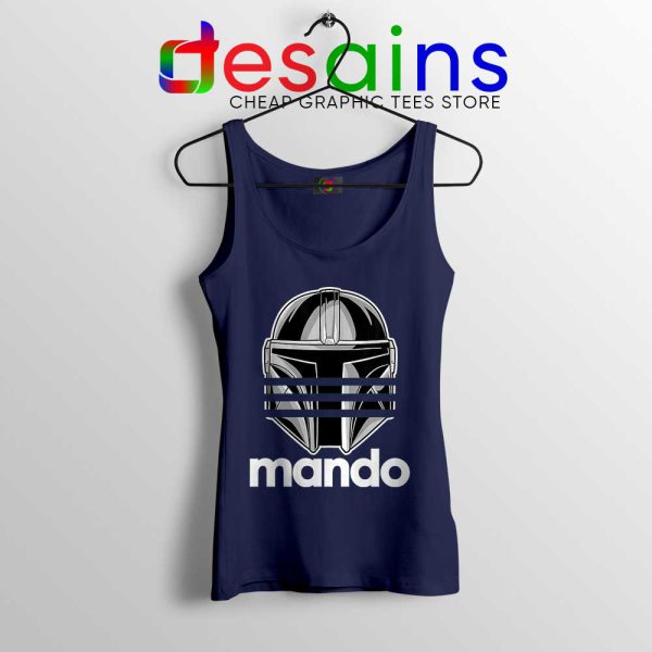 Three Stripes Mando Navy Tank Top The Mandalorian Star Wars Tops