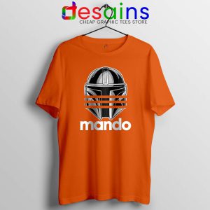 Three Stripes Mando Orange Tshirt The Mandalorian Star Wars Tees