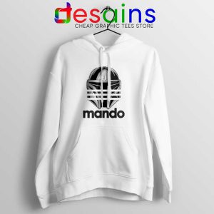 Three Stripes Mando White Hoodie The Mandalorian Star Wars Hoodies