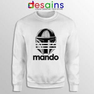 Three Stripes Mando White Sweatshirt The Mandalorian Star Wars Sweaters