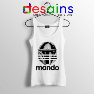 Three Stripes Mando White Tank Top The Mandalorian Star Wars Tops