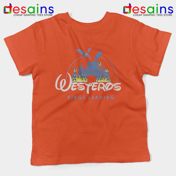 Westeros Kings Landing Disney Orange Kids Tshirt Game of Thrones Youth