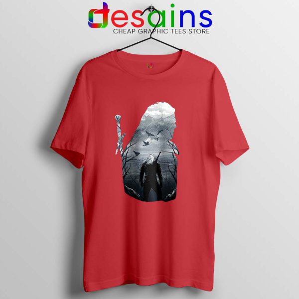 Wild Hunt The Witcher Red Tshirt Netflix Witcher Geralt Tees