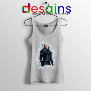 Witcher Geralt of Rivia Sport Grey Tank Top The Witcher Netflix Tops