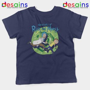 Adventures of Rick and Morty Navy Kids Tshirt Get Schwifty Youth
