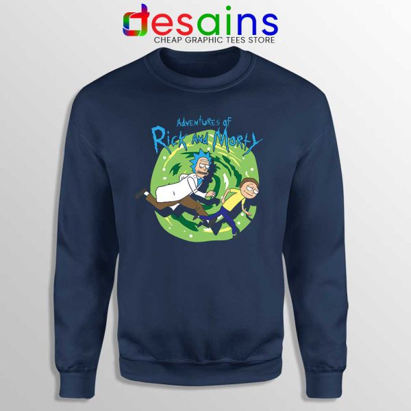 Adventures of Rick and Morty Navy Sweatshirt Get Schwifty Sweaters