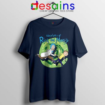 Adventures of Rick and Morty Navy Tshirt Get Schwifty Tees