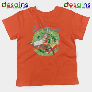 Adventures of Rick and Morty Orange Kids Tshirt Get Schwifty Youth