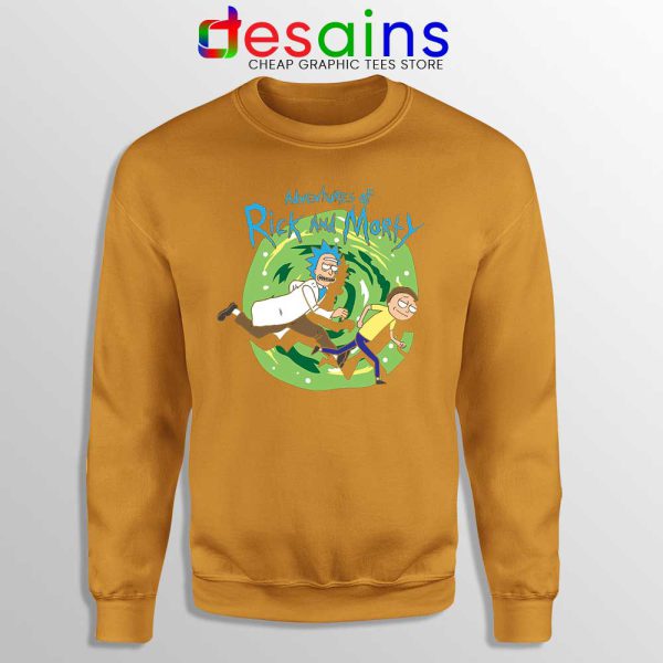 Adventures of Rick and Morty Orange Sweatshirt Get Schwifty Sweaters