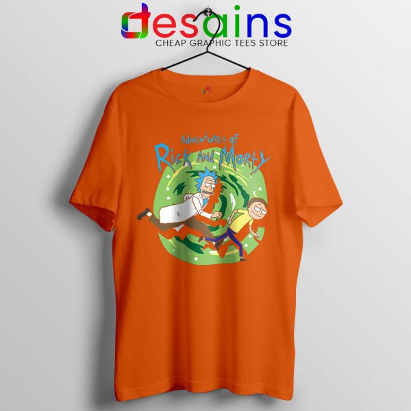 Adventures of Rick and Morty Orange Tshirt Get Schwifty Tees
