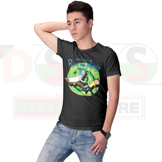Adventures of Tintin Rick and Morty Portal Run T-Shirt