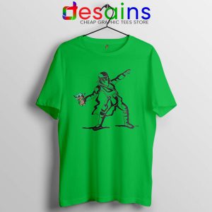 Baby Yoda Banksy Sport Grey Lime Green Tshirt The Mandalorian Disney Tees