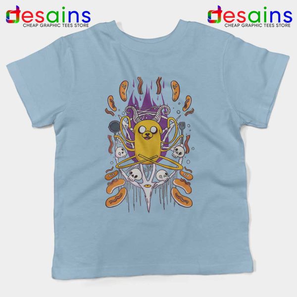 Bacon Pancakes Funny Light Blue Kids Tshirt Cartoon Adventure Time