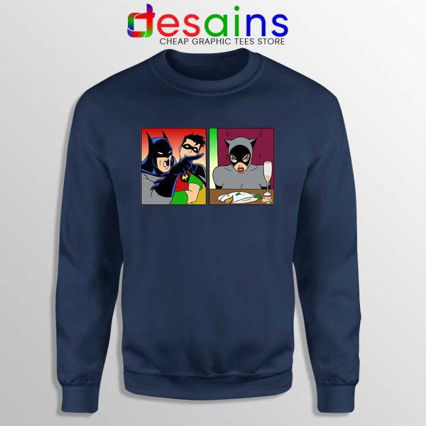 Batman Yelling at Catwoman Navy Sweatshirt DC Comics Clothing Sweaters