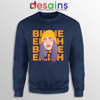 Best Billie Eilish Merch Navy Sweatshirt American Singer Sweaters
