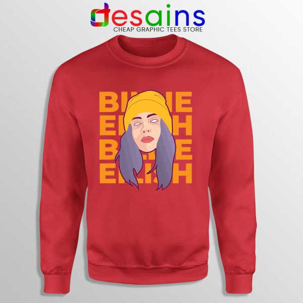 Best Billie Eilish Merch Red Sweatshirt American Singer Sweaters