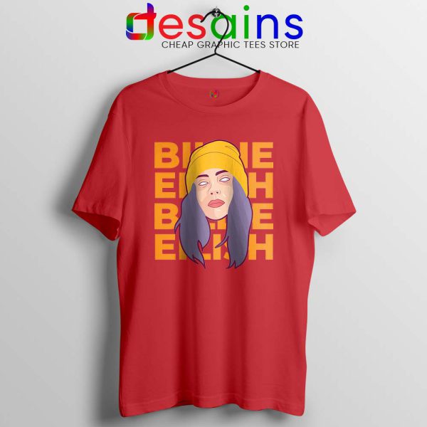 Best Billie Eilish Merch Red Tshirt American Singer Tees