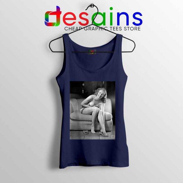 Blonde Bombshell Marilyn Monroe Navy Tank Top APlayboy Girls Tops