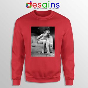 Blonde Bombshell Marilyn Monroe Red Sweatshirt Playboy Girls Sweaters