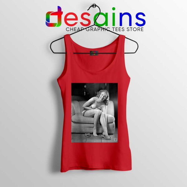 Blonde Bombshell Marilyn Monroe Red Tank Top APlayboy Girls Tops