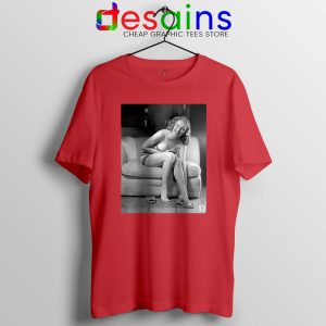 Blonde Bombshell Marilyn Monroe Red Tshirt Playboy Girls Tee Shirts