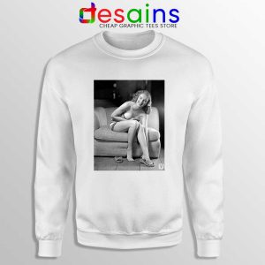 Blonde Bombshell Marilyn Monroe White Sweatshirt Playboy Girls Sweaters