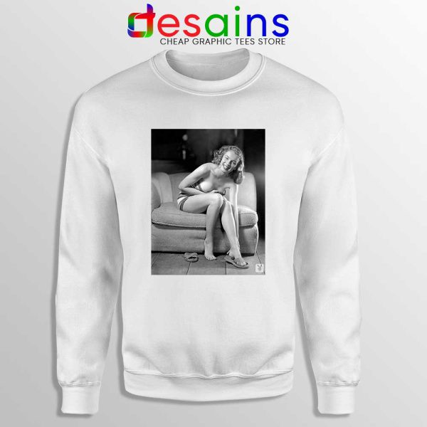 Blonde Bombshell Marilyn Monroe White Sweatshirt Playboy Girls Sweaters