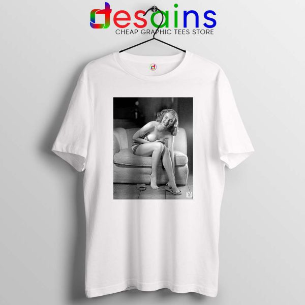 Blonde Bombshell Marilyn Monroe White Tshirt Playboy Girls Tee Shirts