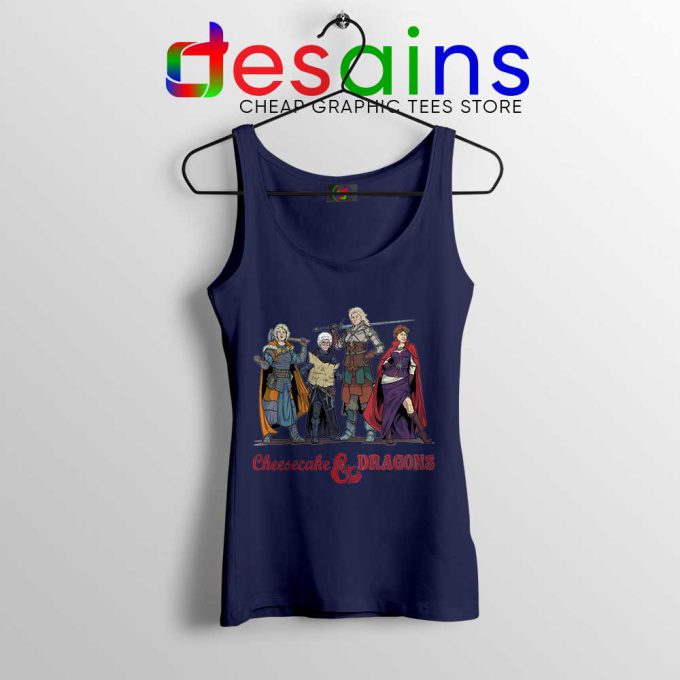 Cheesecake and Dragons Navy Tank Top DnD The Golden Girls Tops