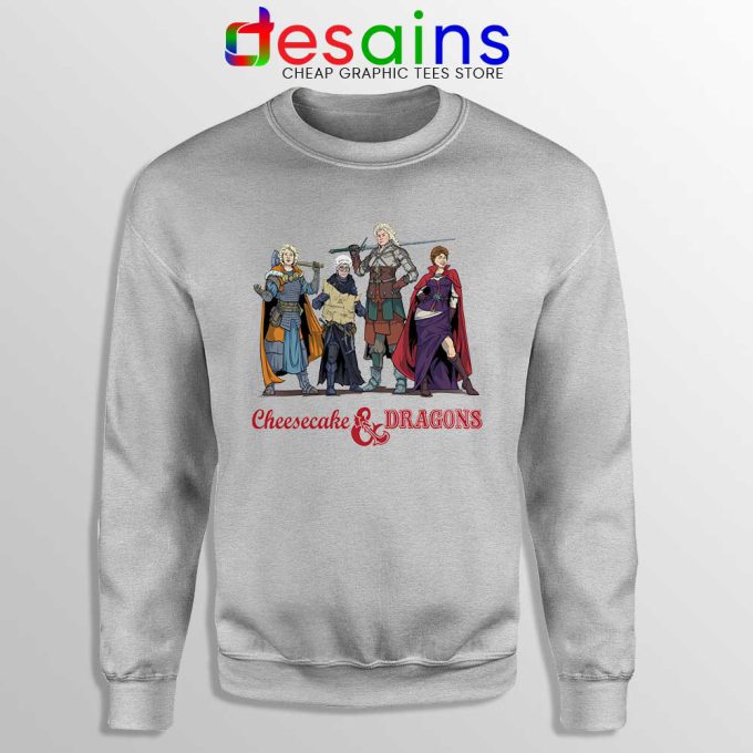 Cheesecake and Dragons Sport Grey Sweatshirt DnD The Golden Girls Sweaters