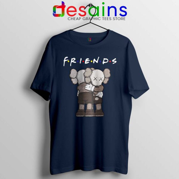 Friends Two KAWS Funny Navy Tshirt American Artist Tees