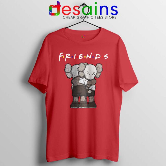 Friends Two KAWS Funny Red Tshirt American Artist Tees
