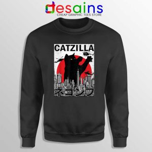Funny Catzilla Godzilla Black Sweatshirt King of the Monsters Cats Sweaters