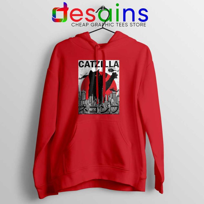 Funny Catzilla Godzilla Red Hoodie King of the Monsters Cats Jacket