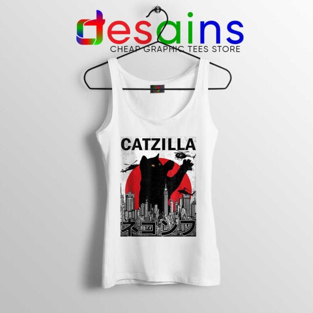 Funny Catzilla Godzilla Tank Top
