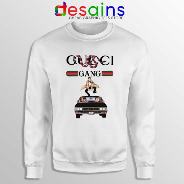 Gucci Gang Funny Supernatural White Sweatshirt Gucci TV Series Sweaters