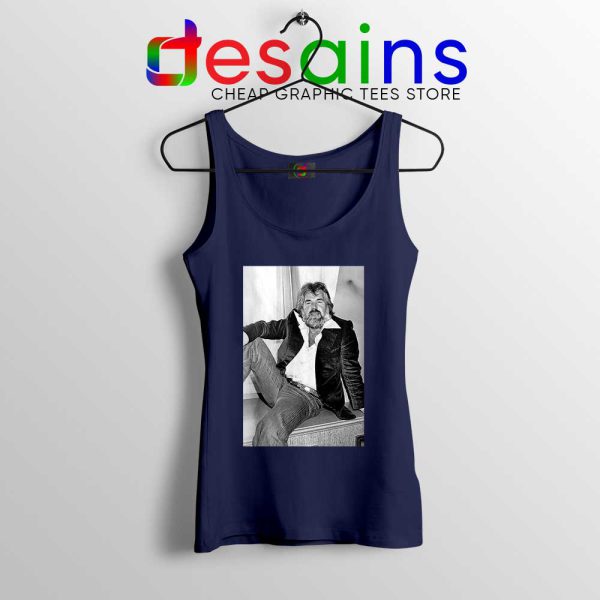 Kenny Rogers the Gambler Navy Tank Top American Singer Tops