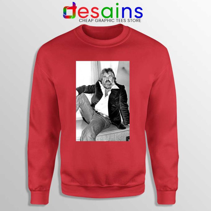 Kenny Rogers the Gambler Red Sweatshirt American Singer Sweaters